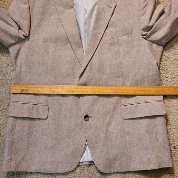NWT Stafford Blazer Mens 48R Beige Linen Blend Classic Fit Sportscoat - Picture 6 of 15